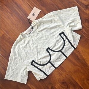 White Crop Top T-Shirt with Black Corset Graphic